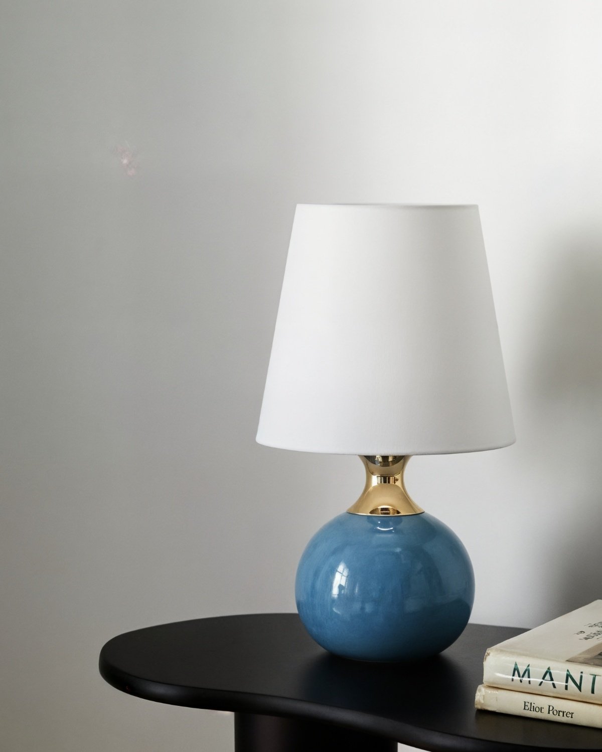 Настольная лампа Бенсон с синим керамическим основанием фото 2