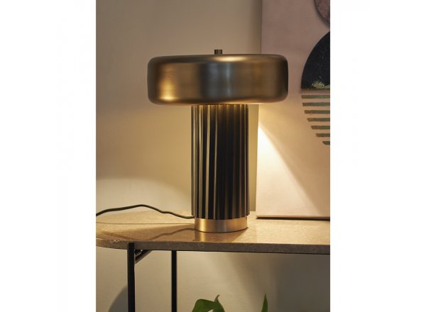 Лампа настольная stone, D27х35 см, черная/золотистая